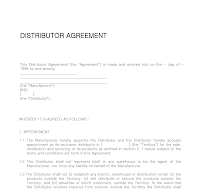 distributor agreement distributor agreement